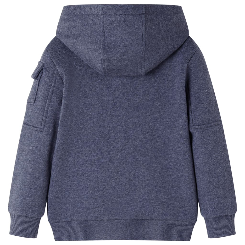 Vidaxl gilet pour enfants avec capuche et fermeture éclair 104 bleu foncé mixte