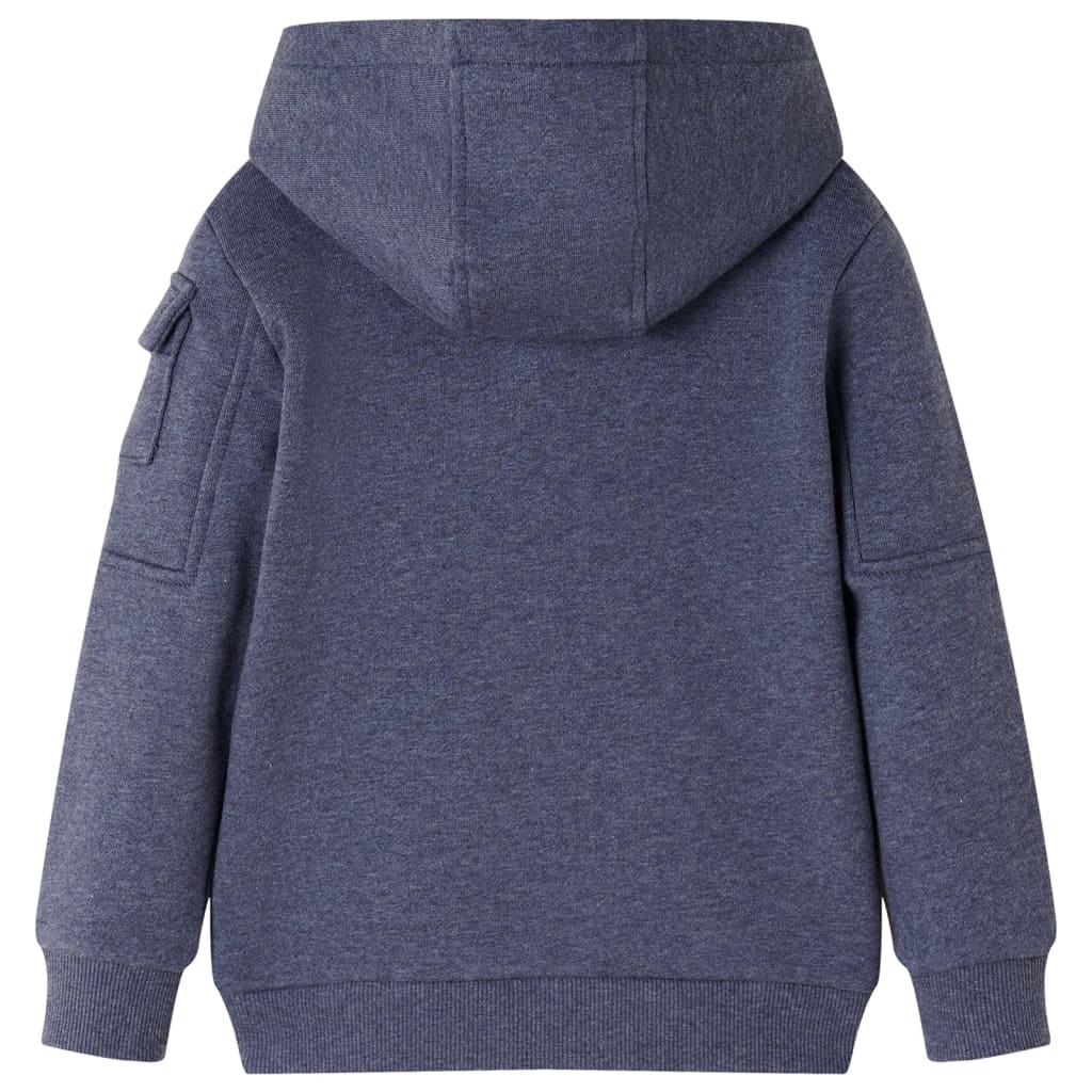 Vidaxl gilet pour enfants avec capuche et fermeture éclair 116 bleu foncé mixte