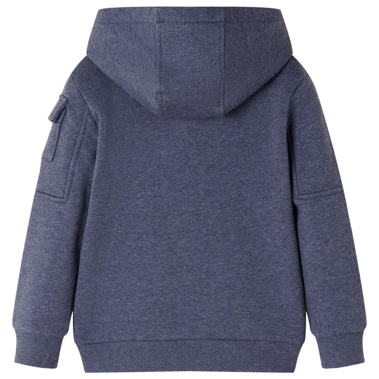 Vidaxl gilet pour enfants avec capuche et fermeture éclair 116 bleu foncé mixte