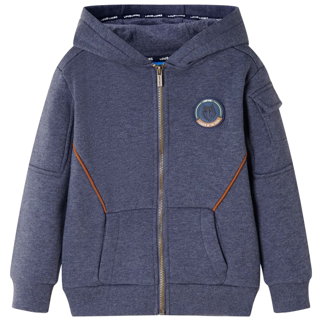 Vidaxl gilet pour enfants avec capuche et fermeture éclair 140 bleu foncé mixte