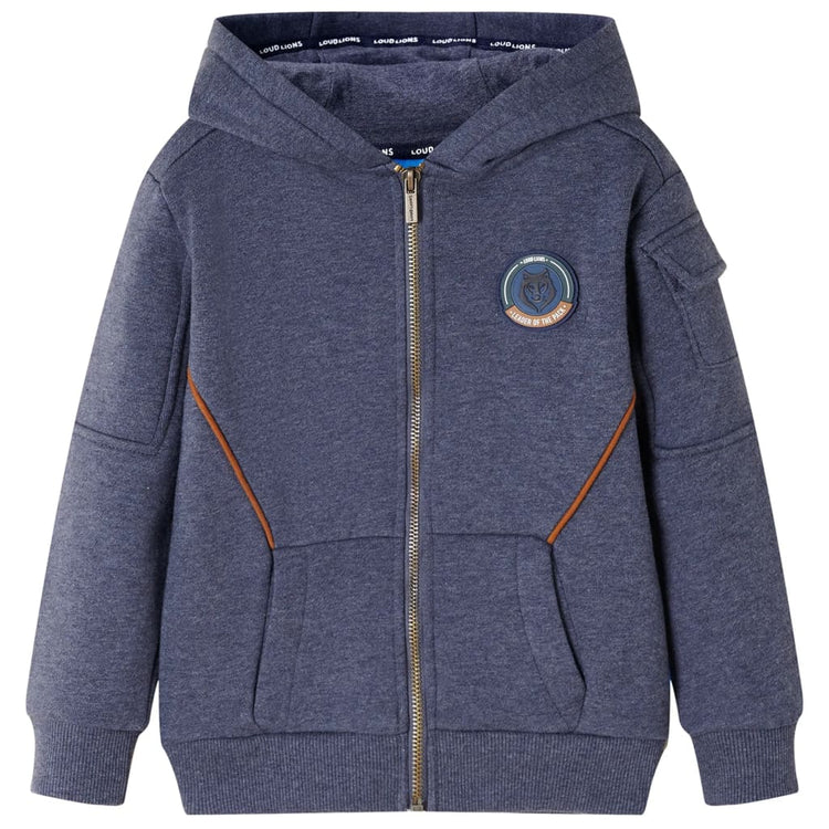 Vidaxl gilet pour enfants avec capuche et fermeture éclair 140 bleu foncé mixte