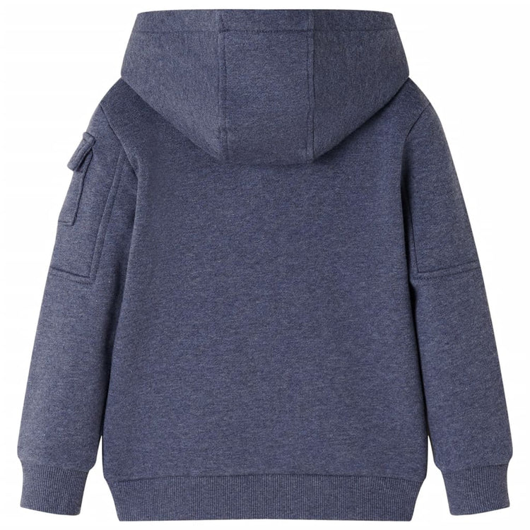 Vidaxl gilet pour enfants avec capuche et fermeture éclair 140 bleu foncé mixte