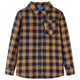 Vidaxl Children's Shirt Chemise 116 Cognac -Colored and Blue