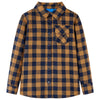 Vidaxl Children's Shirt Chemise 140 Cognac colored et bleu