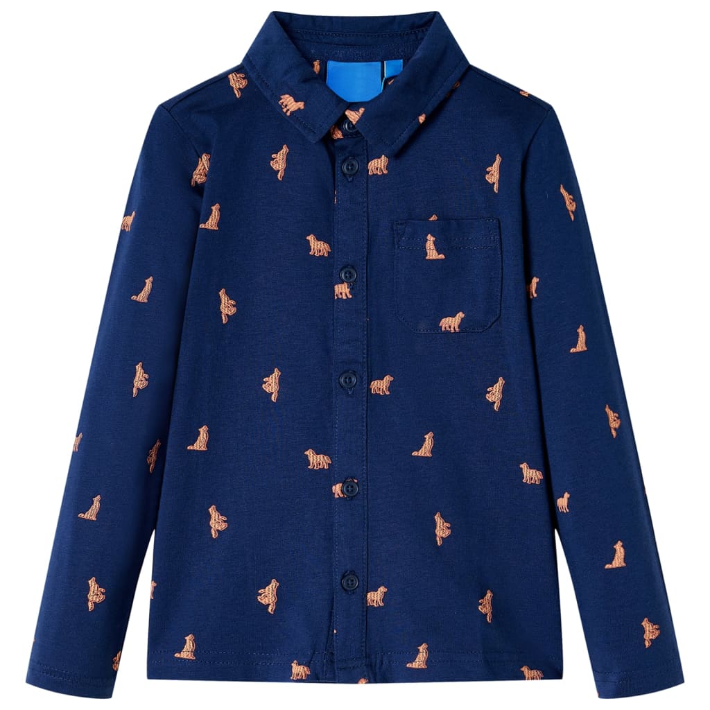 Vidaxl Child's Shirt 140 Bleu marine
