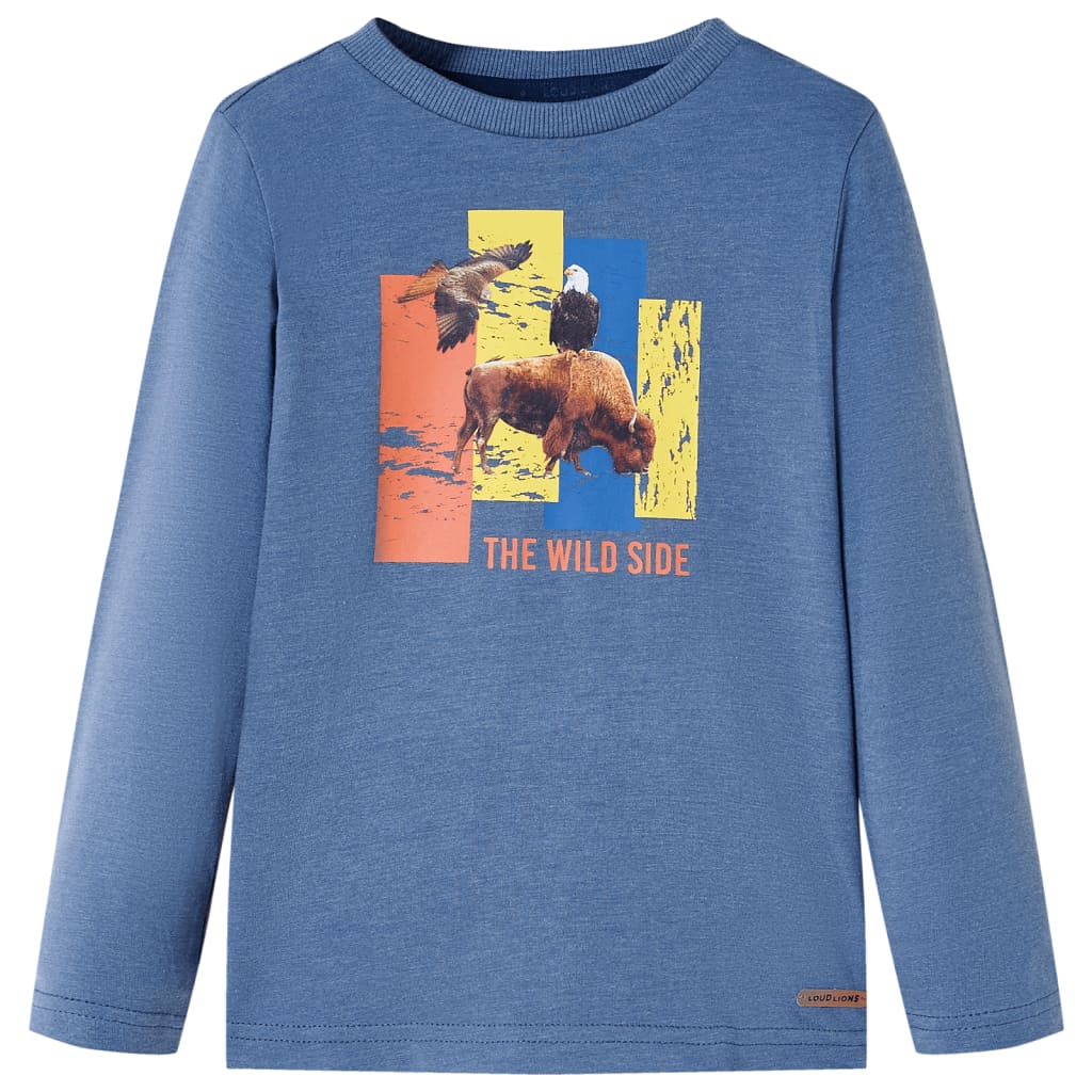 Vidaxl Child's Shirt à manches longues 92 Bleu mélangé