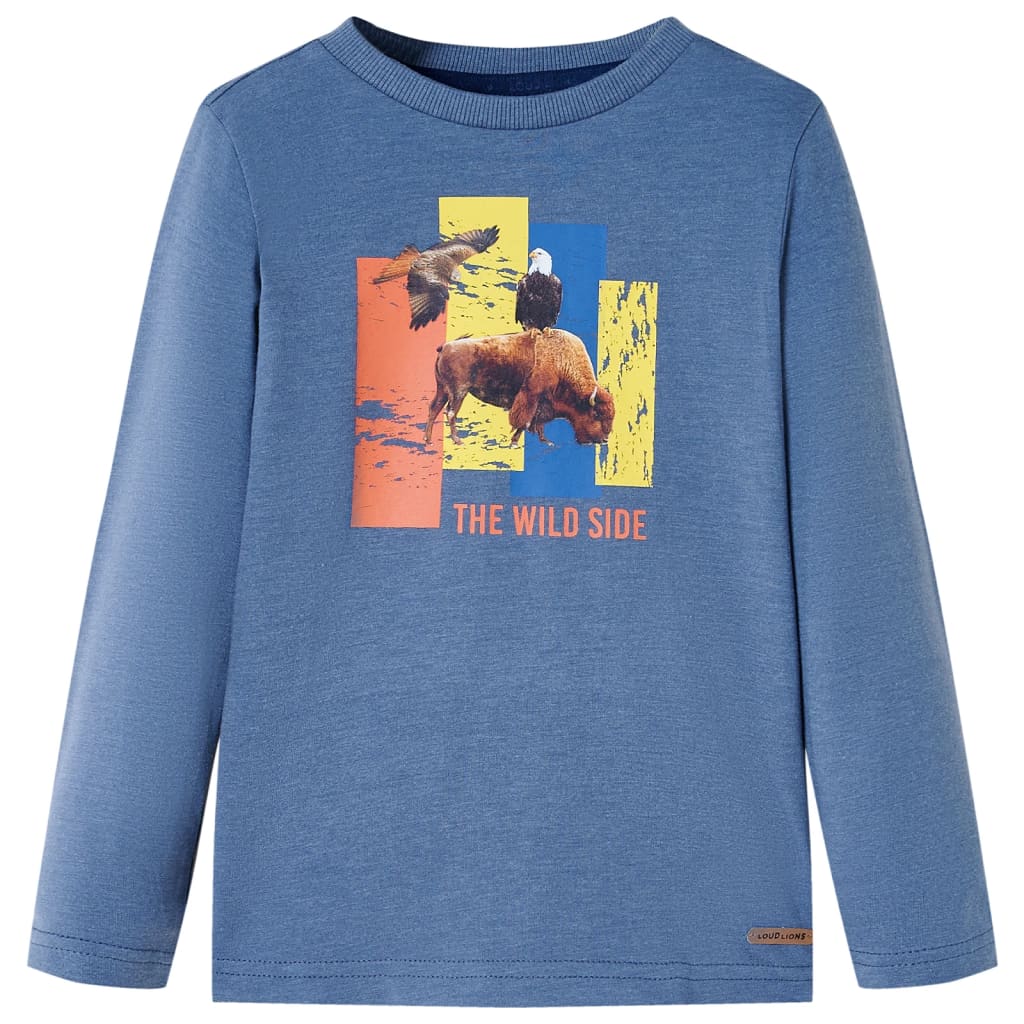 Vidaxl Child's Shirt à manches longues 128 Bleu mélangé