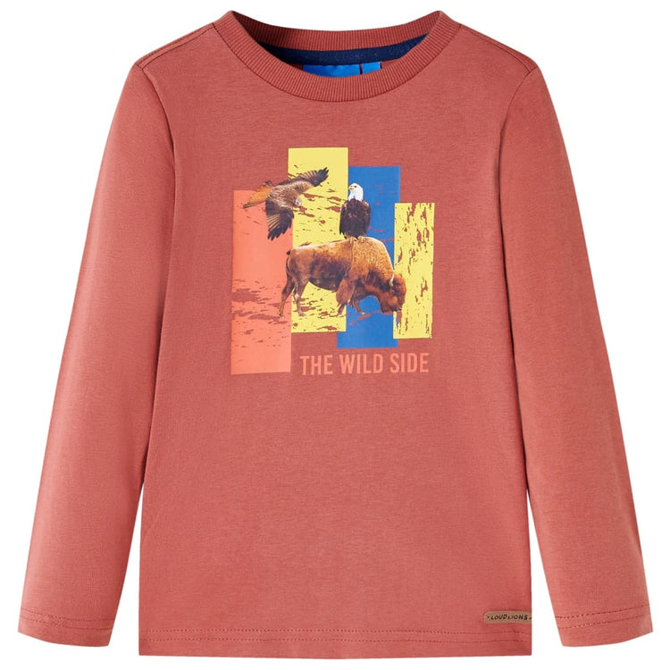Vidaxl Child's Shirt à manches longues 140 henné brillant