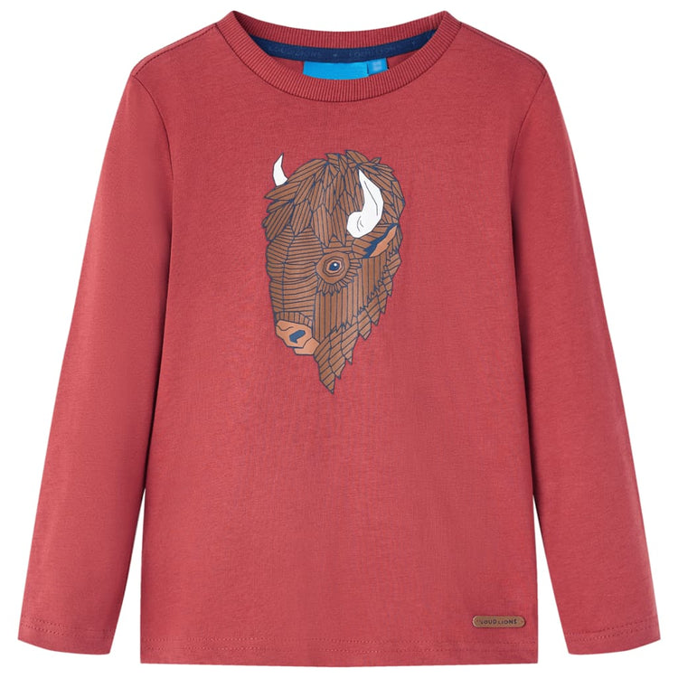 Vidaxl Child's Shirt à manches longues 92 brun rougeâtre