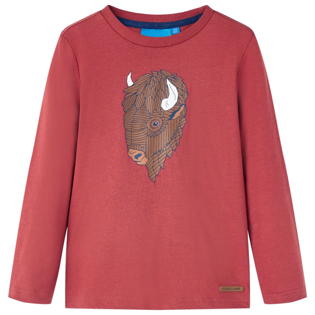 Vidaxl Child's Shirt à manches longues 104 Brown rougeâtre