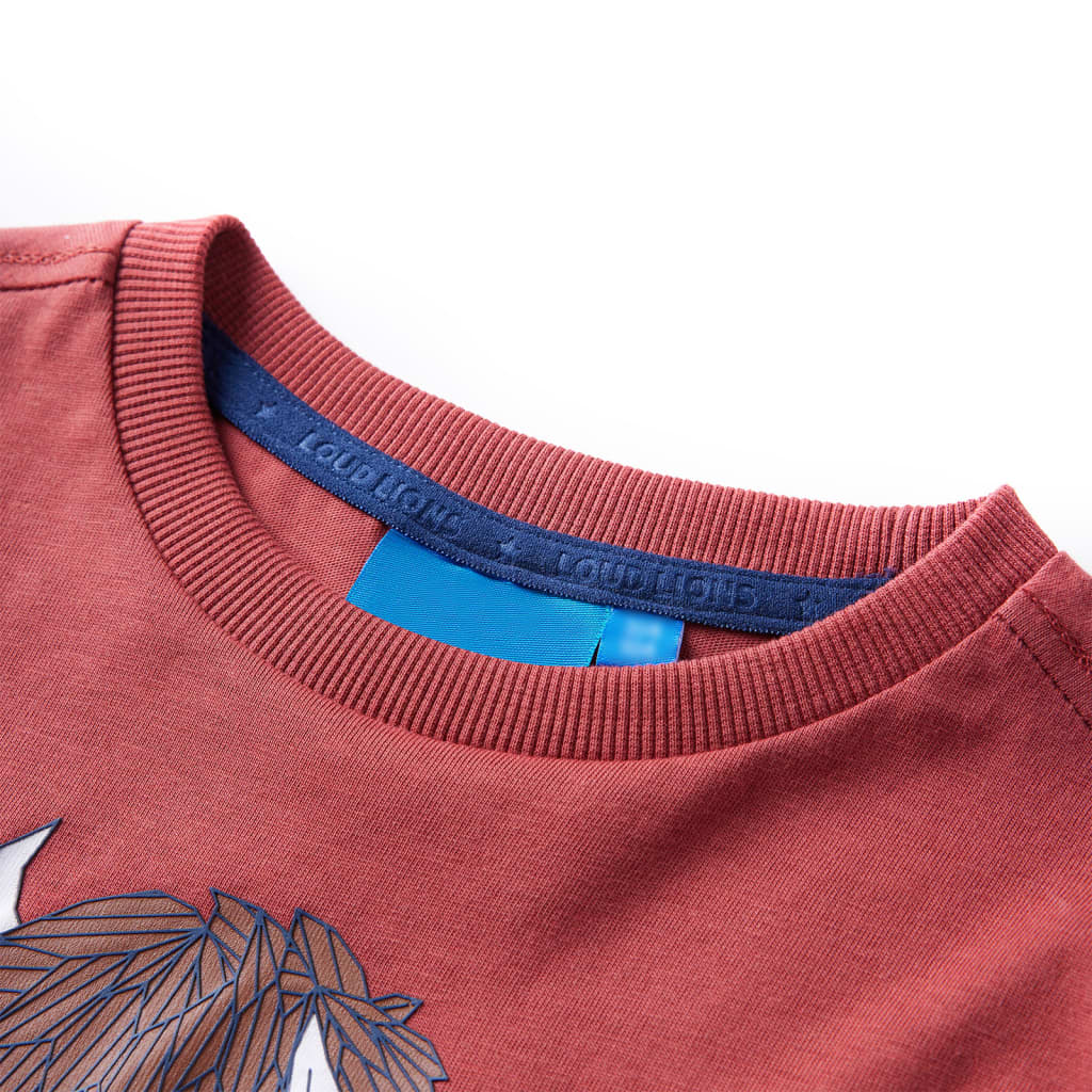 Vidaxl Child's Shirt à manches longues 104 Brown rougeâtre