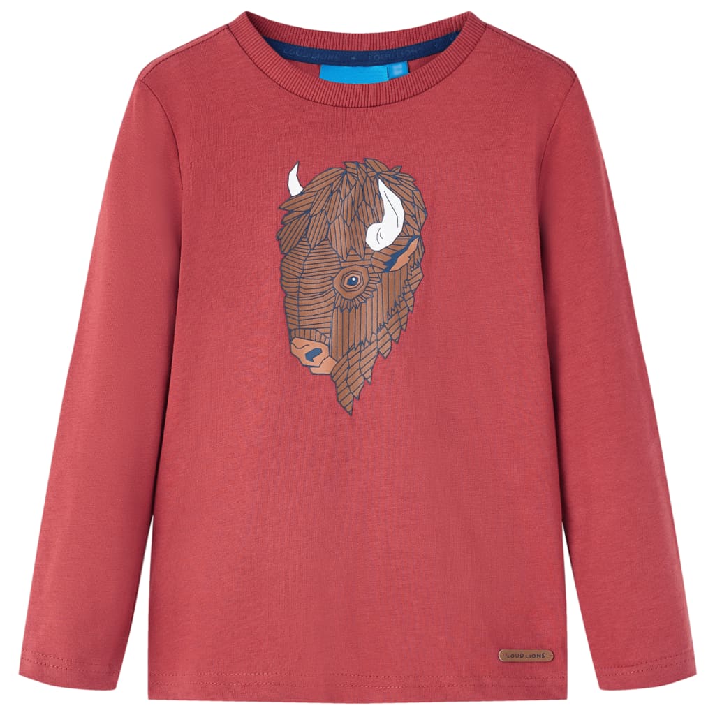 Vidaxl Child's Shirt à manches longues 140 Brown rougeâtre
