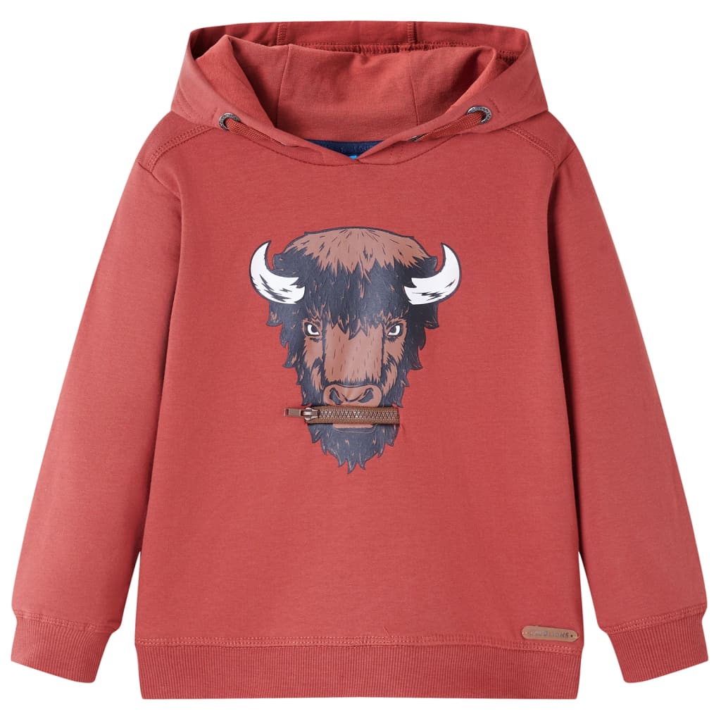 Pull pour enfants Vidaxl avec capuche 92 Brown rougeâtre