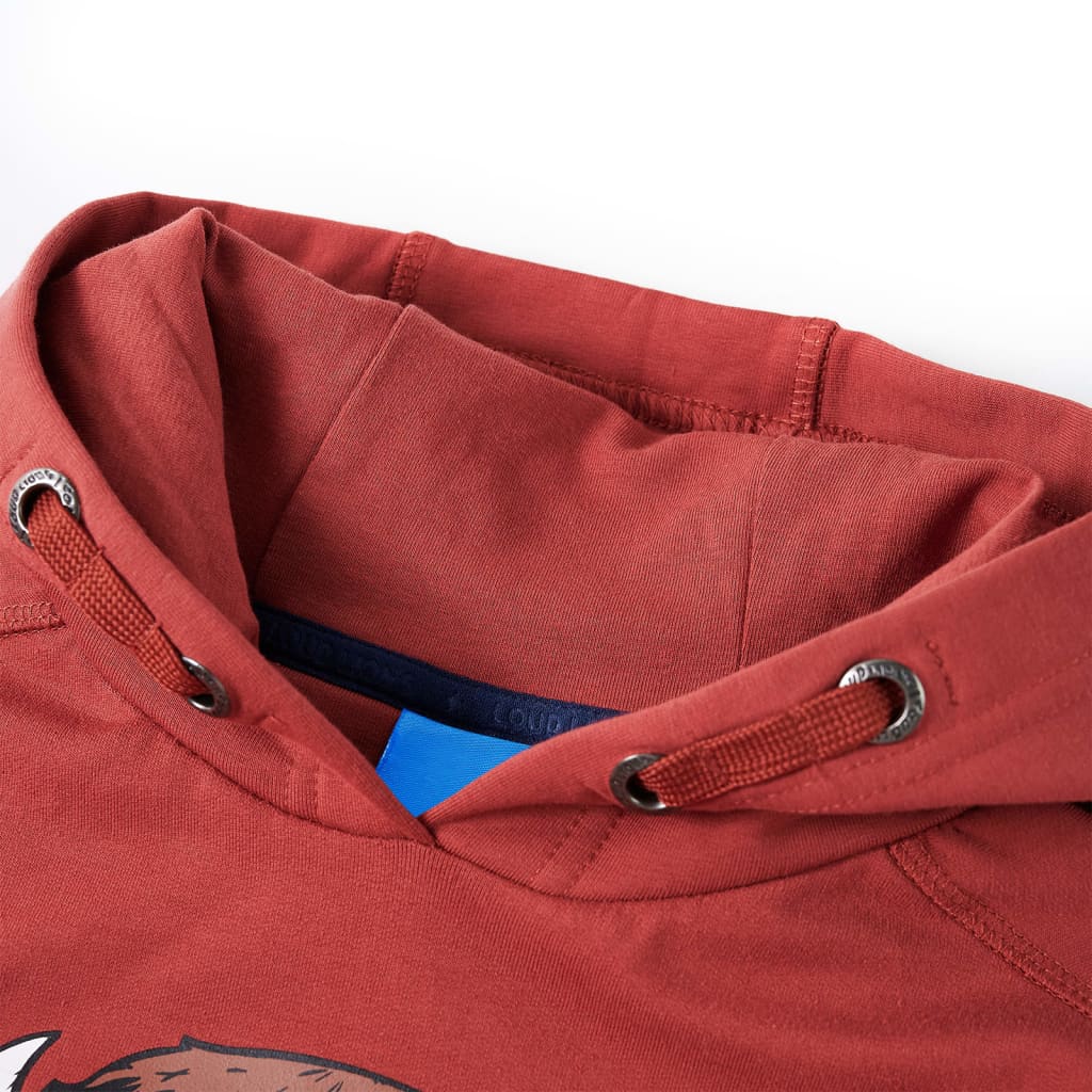 Pull pour enfants Vidaxl avec capuche 140 Brown rougeâtre