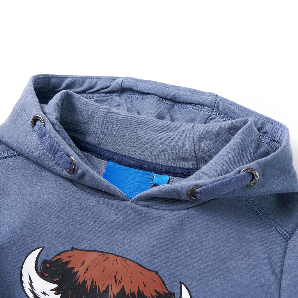 Pull pour enfants vidaxl avec capuche 104 Bleu mixte