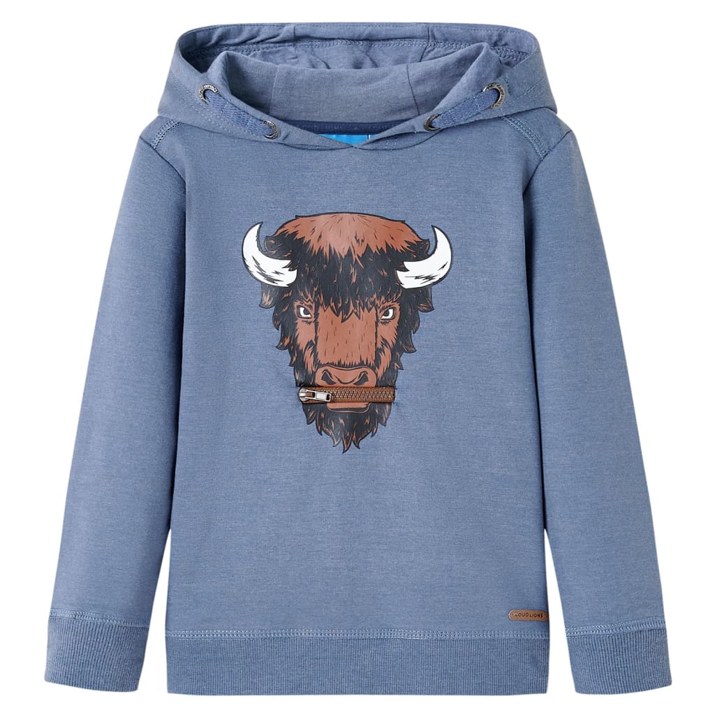 Pull pour enfants Vidaxl avec capuche 140 Bleu mélangé
