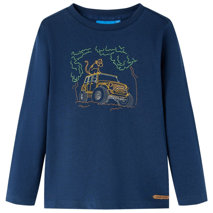 Vidaxl Child's Shirt à manches longues 140 bleu marine
