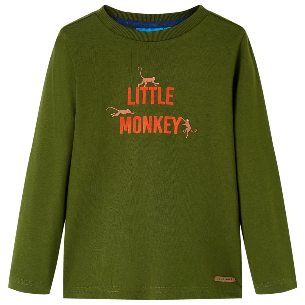 Vidaxl Child's Shirt avec manches longues 140 Kakik foncé coloré
