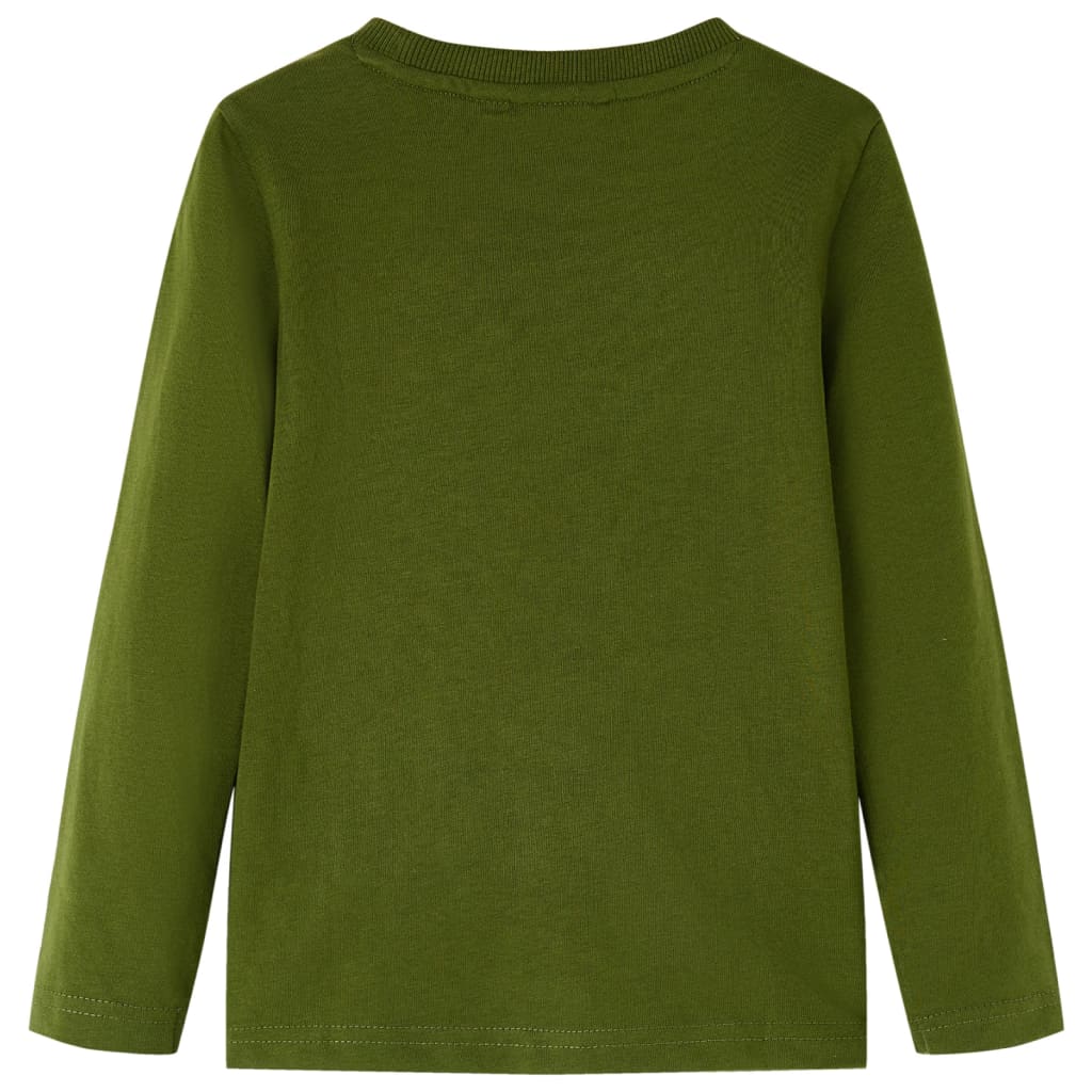 Vidaxl Child's Shirt avec manches longues 140 Kakik foncé coloré