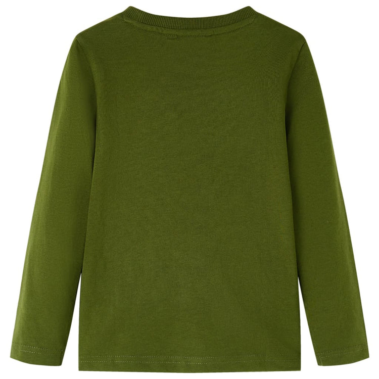 Vidaxl Child's Shirt avec manches longues 140 Kakik foncé coloré