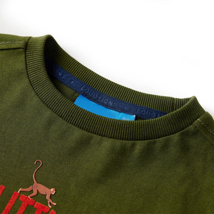 Vidaxl Child's Shirt avec manches longues 140 Kakik foncé coloré