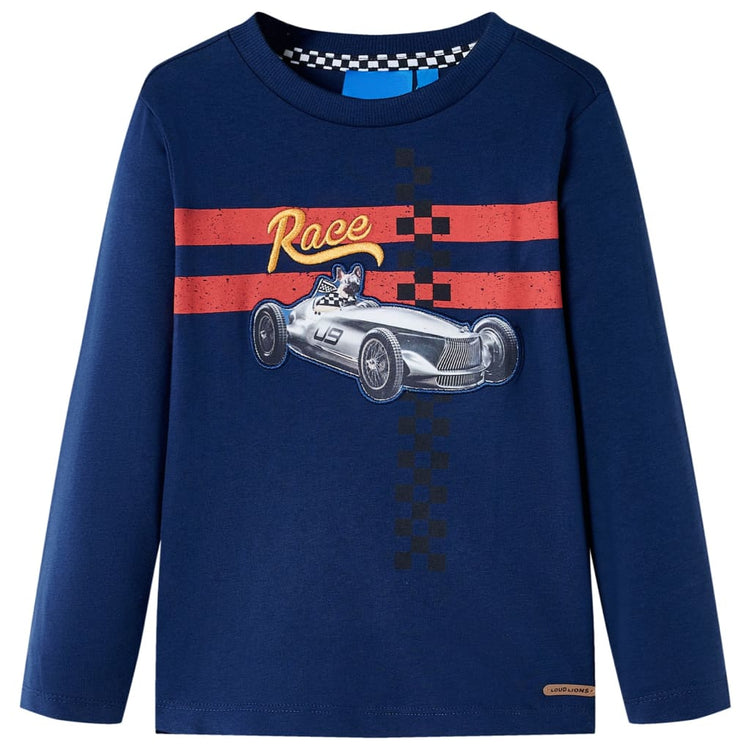 Vidaxl Child's Shirt à manches longues 140 bleu marine