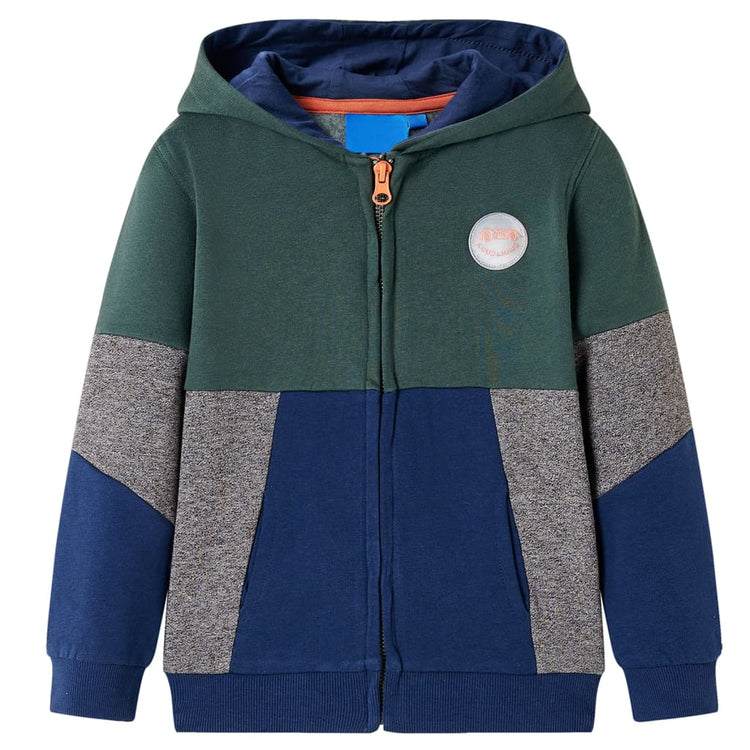 Vidaxl gilet pour enfants avec capuche et fermeture à glissière 92 Donkergroen