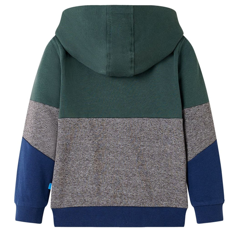 Vidaxl gilet pour enfants avec capuche et fermeture à glissière 92 Donkergroen