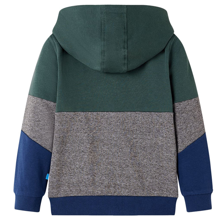 Vidaxl gilet pour enfants avec capuche et fermeture à glissière 128 Donkergroen