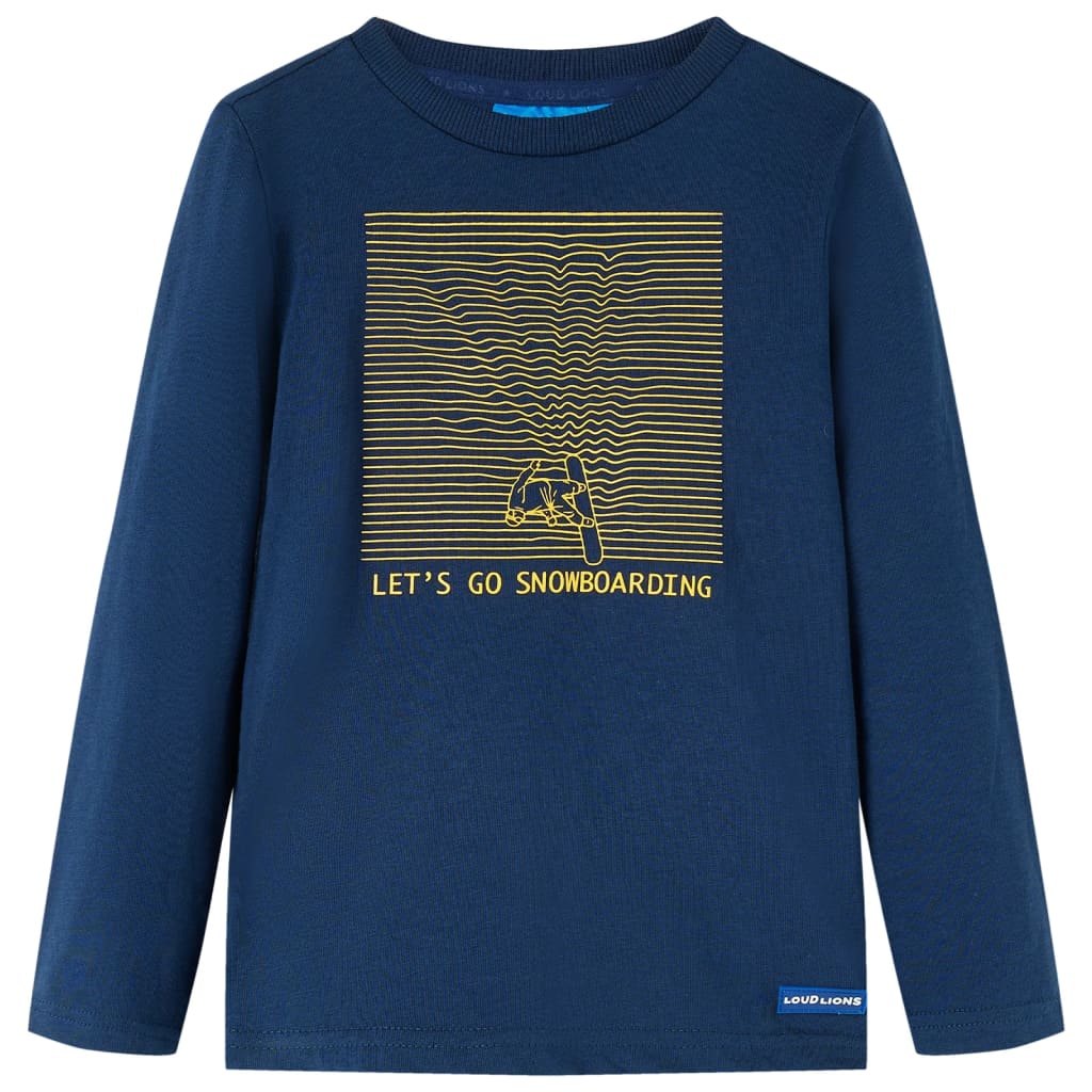 Vidaxl Child's Shirt à manches longues 128 bleu marine
