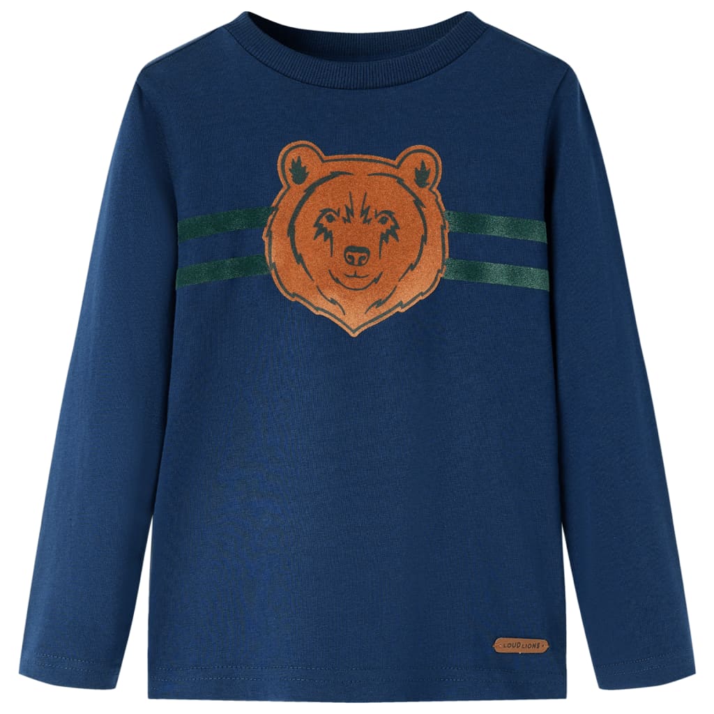 Vidaxl Child's Shirt à manches longues 128 bleu marine