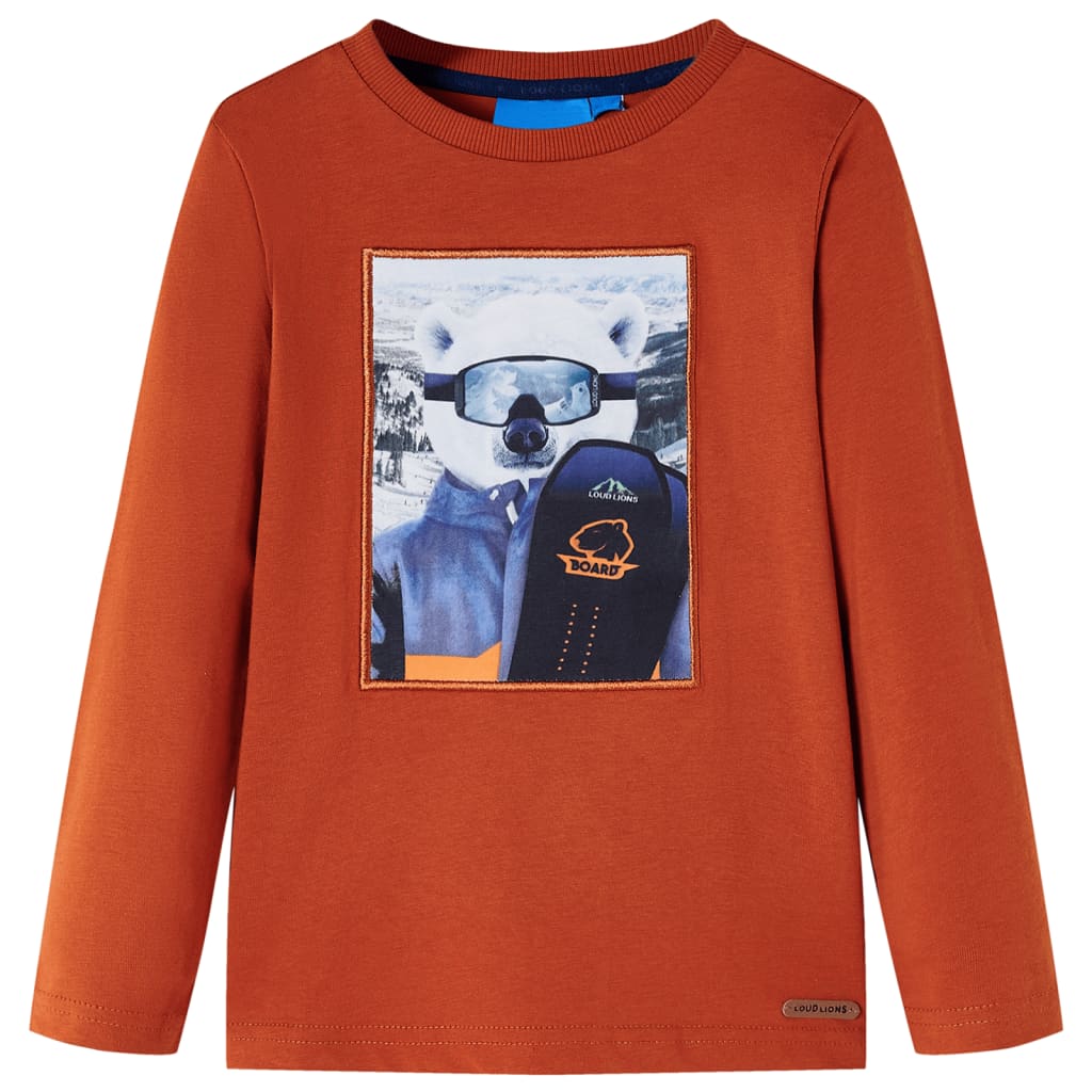 Vidaxl Child's Shirt avec manches longues 92 Rust Light -Colored