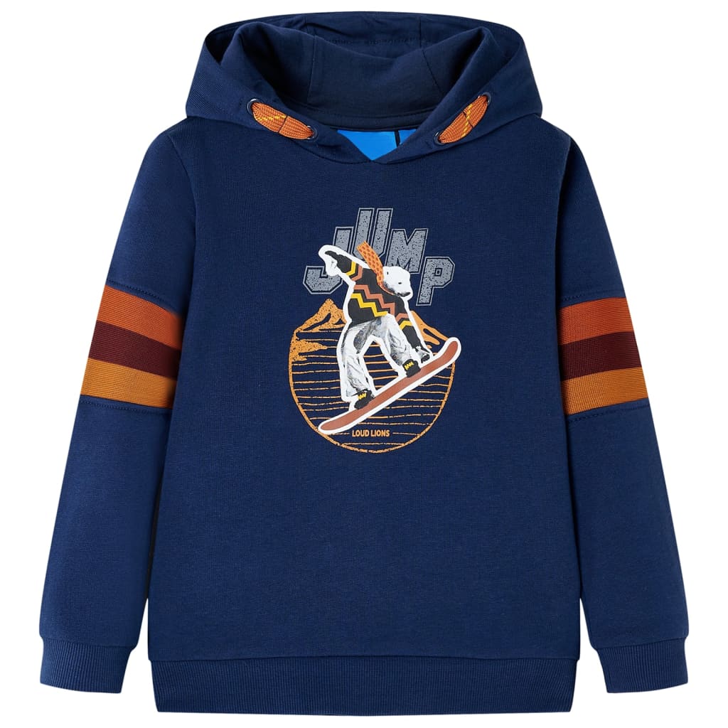 Pull pour enfants vidaxl avec capuche 104 bleu marine