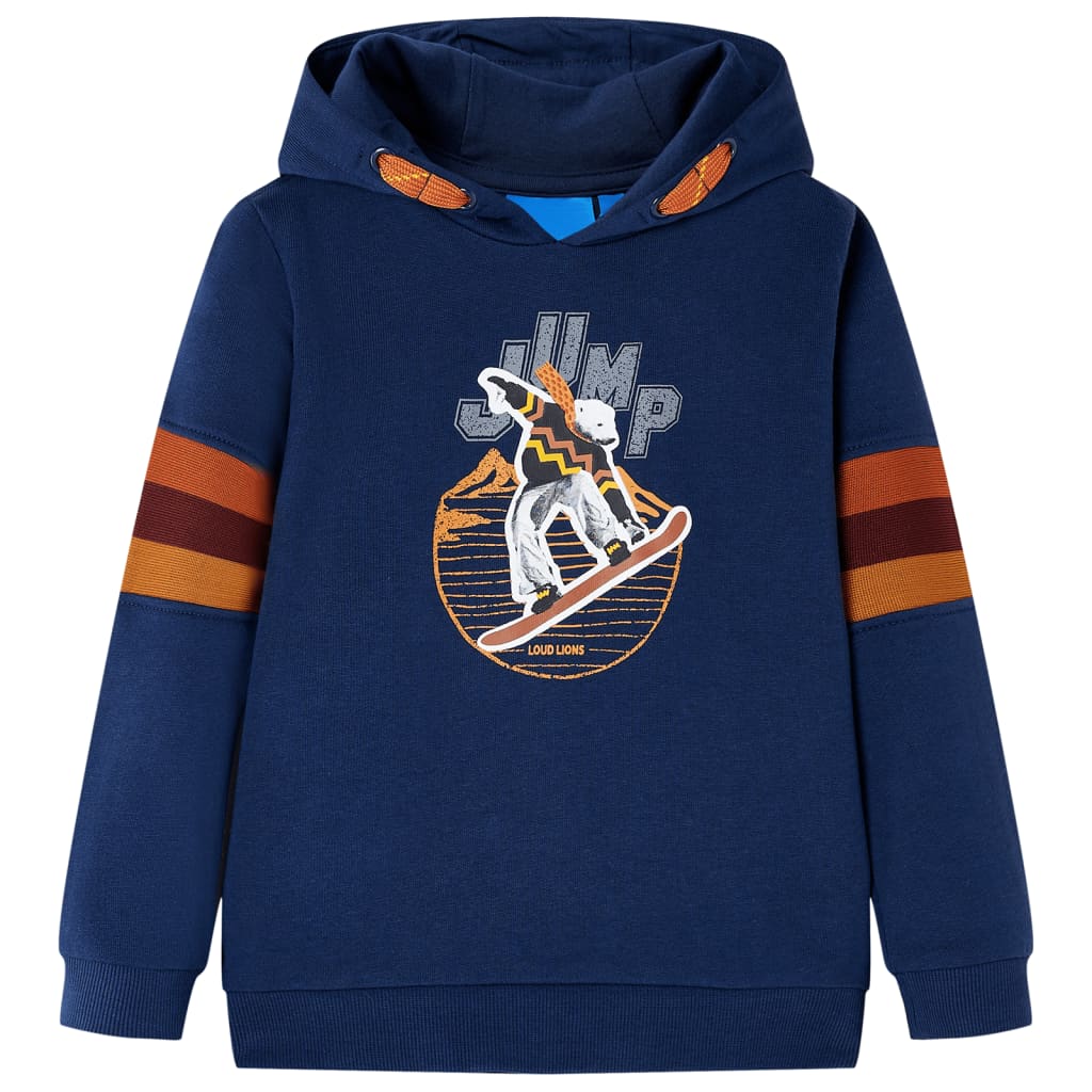 Pull pour enfants vidaxl avec capuche 140 bleu marine