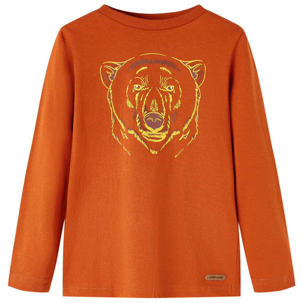 Vidaxl Child's Shirt avec manches longues 92 Rust Light -Colored