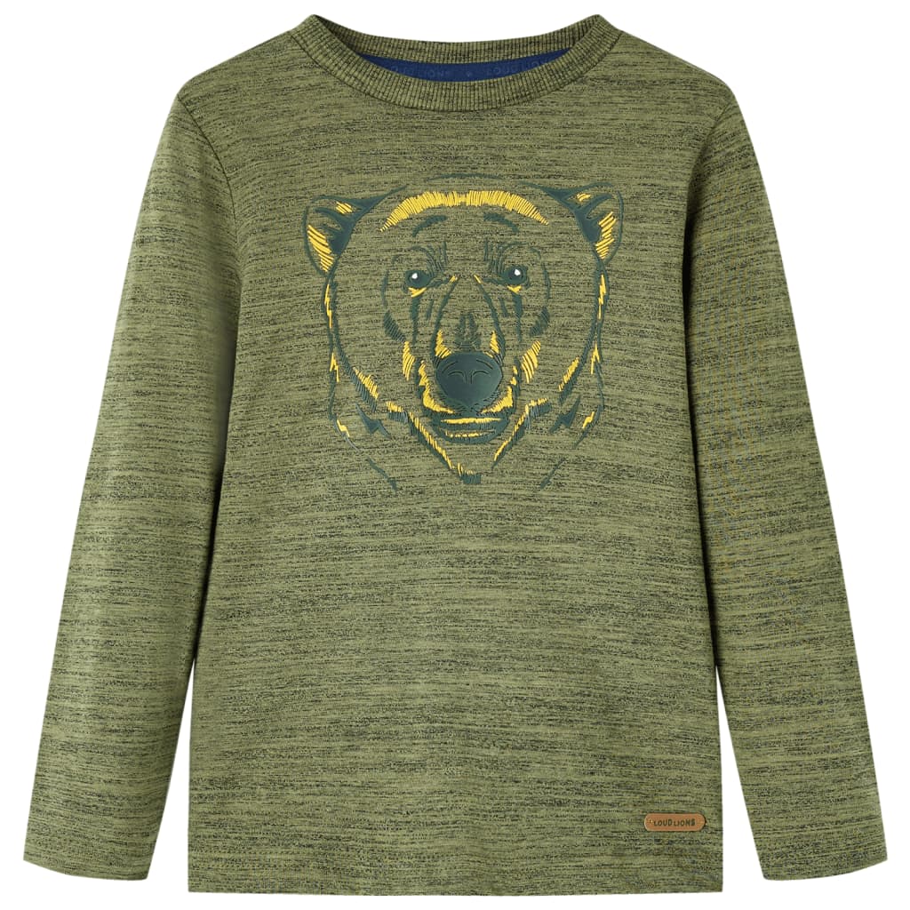 Vidaxl Child's Shirt avec manches longues 92 Kaki mixte -colored