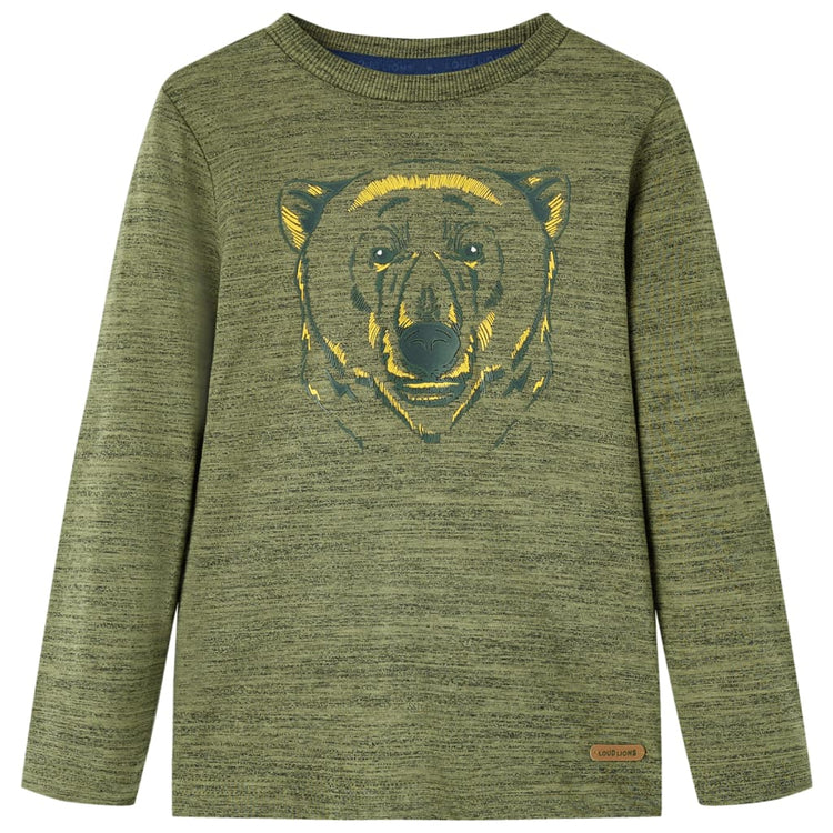 Vidaxl Child's Shirt à manches longues 140 kaki mixte -colore