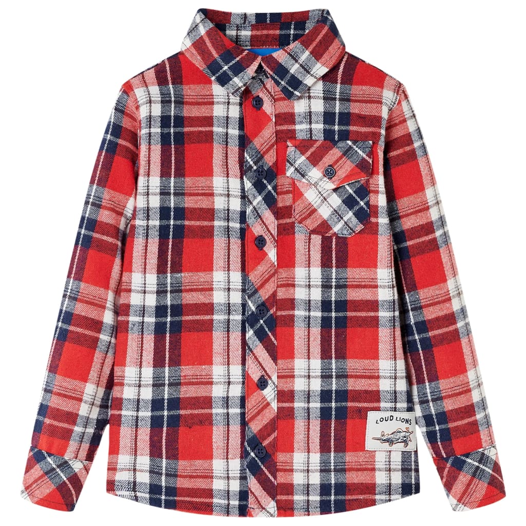 Vidaxl Children's Shirt Chemise 92 Rouge et bleu marine