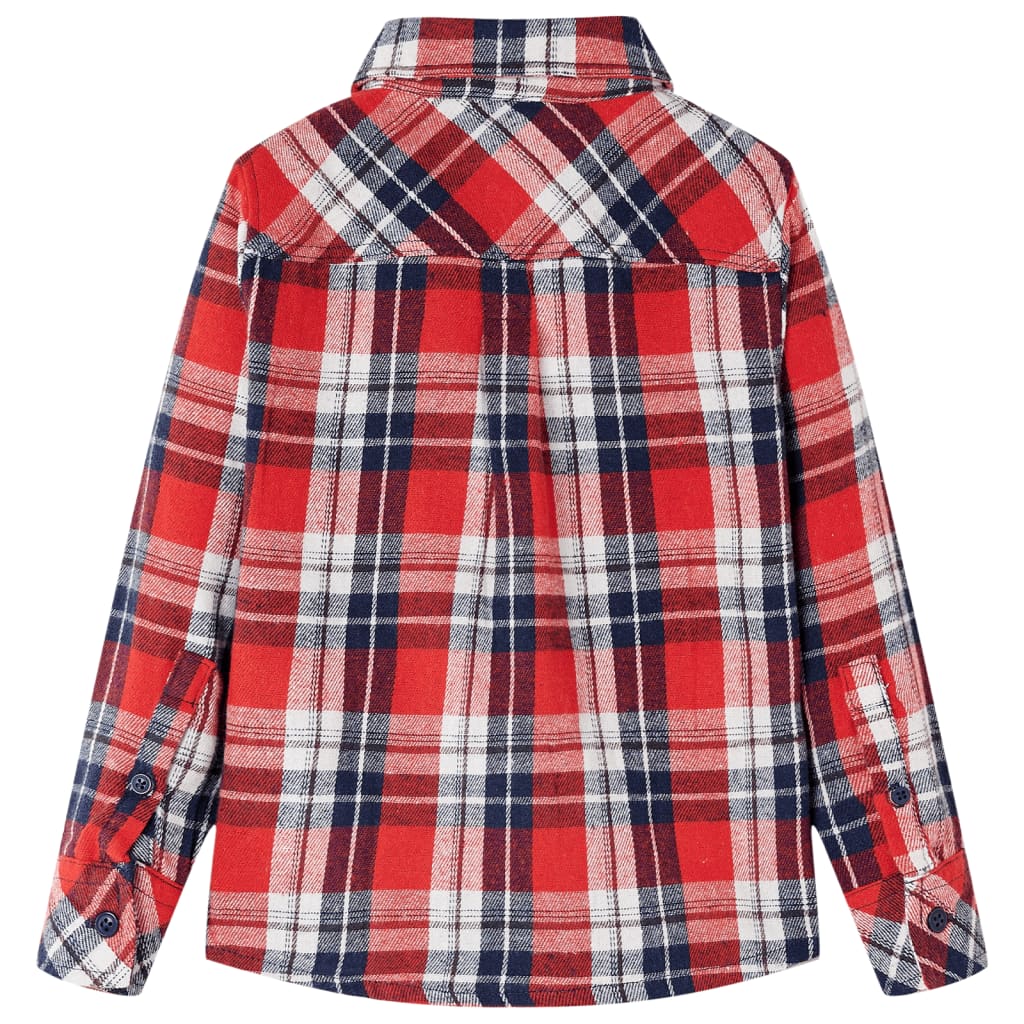 Vidaxl Children's Shirt Chemise 104 rouge et bleu marine