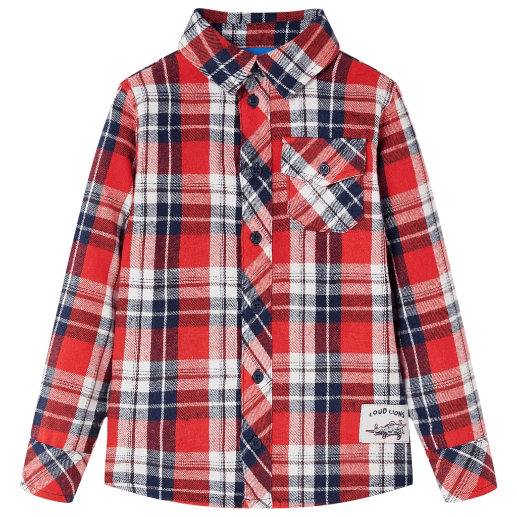 Vidaxl Children's Shirt Chemise 128 Rouge et bleu marine