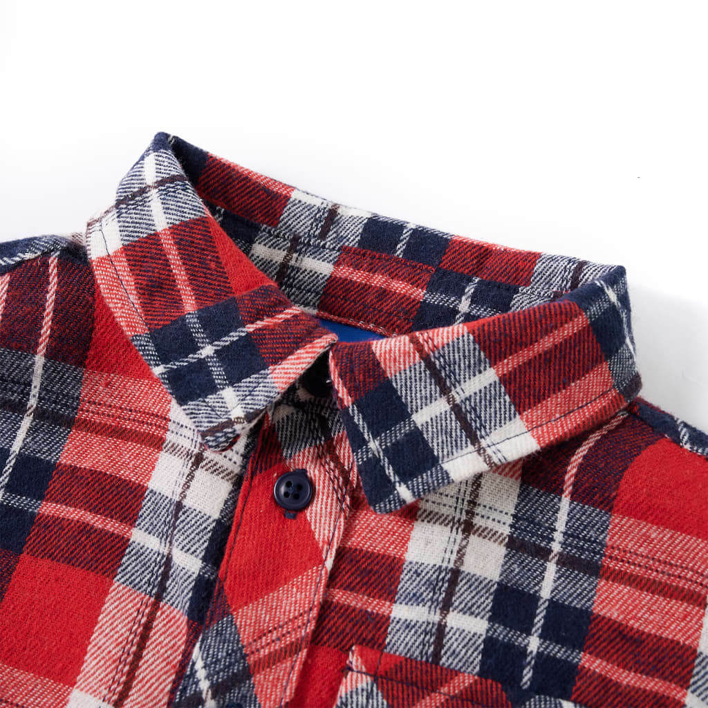 Vidaxl Children's Shirt Chemise 128 Rouge et bleu marine