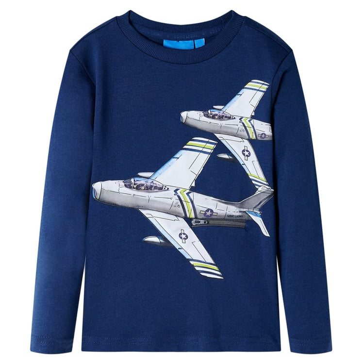 Vidaxl Child's Shirt à manches longues 92 bleu marine