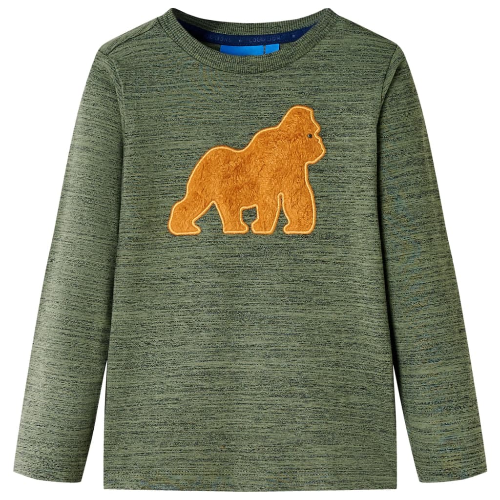 Vidaxl Child's Shirt avec manches longues 92 Kaki mixte -colored