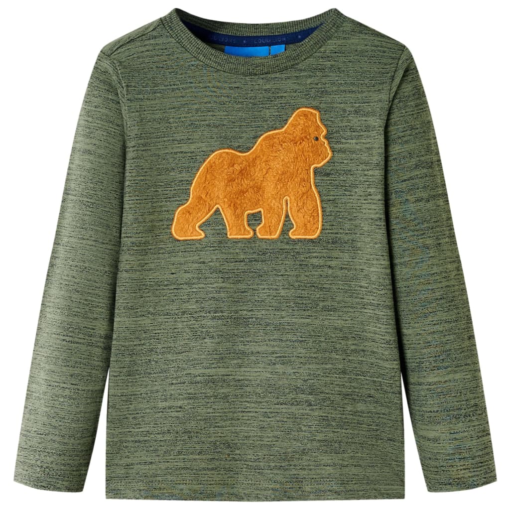 Vidaxl Child's Shirt avec manches longues 104 kaki mixte -colored