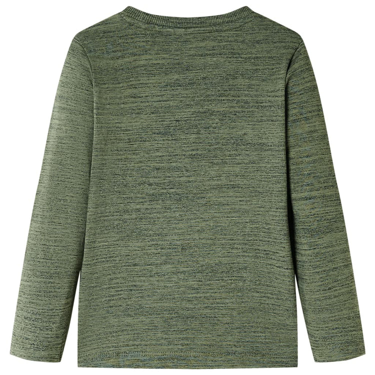 Vidaxl Child's Shirt avec manches longues 104 kaki mixte -colored