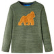 Vidaxl Child's Shirt à manches longues 140 kaki mixte -colore