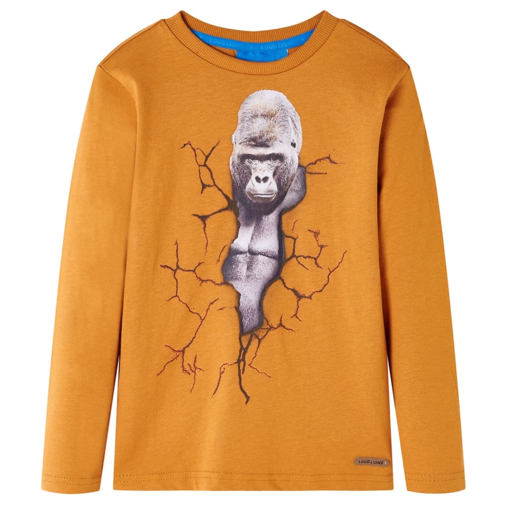 Vidaxl Child's Shirt à manches longues 92 cuivre foncé -colored