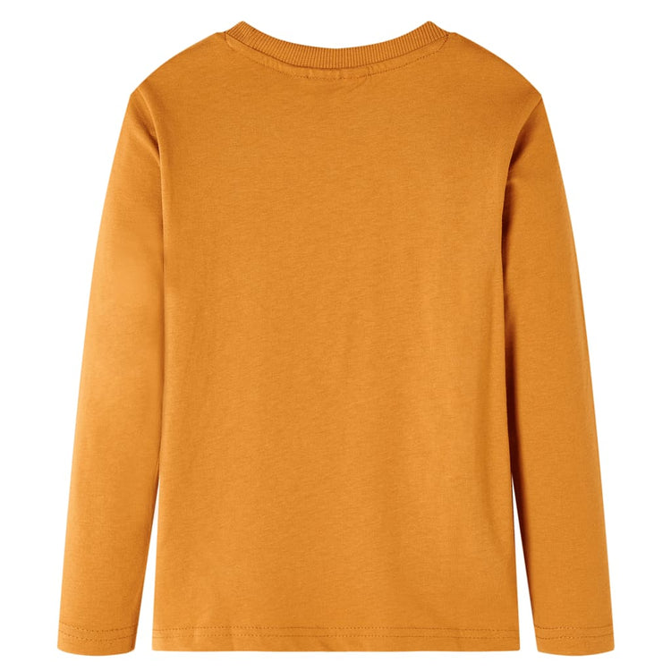 Vidaxl Child's Shirt à manches longues 140 Copper foncé sombre coloré