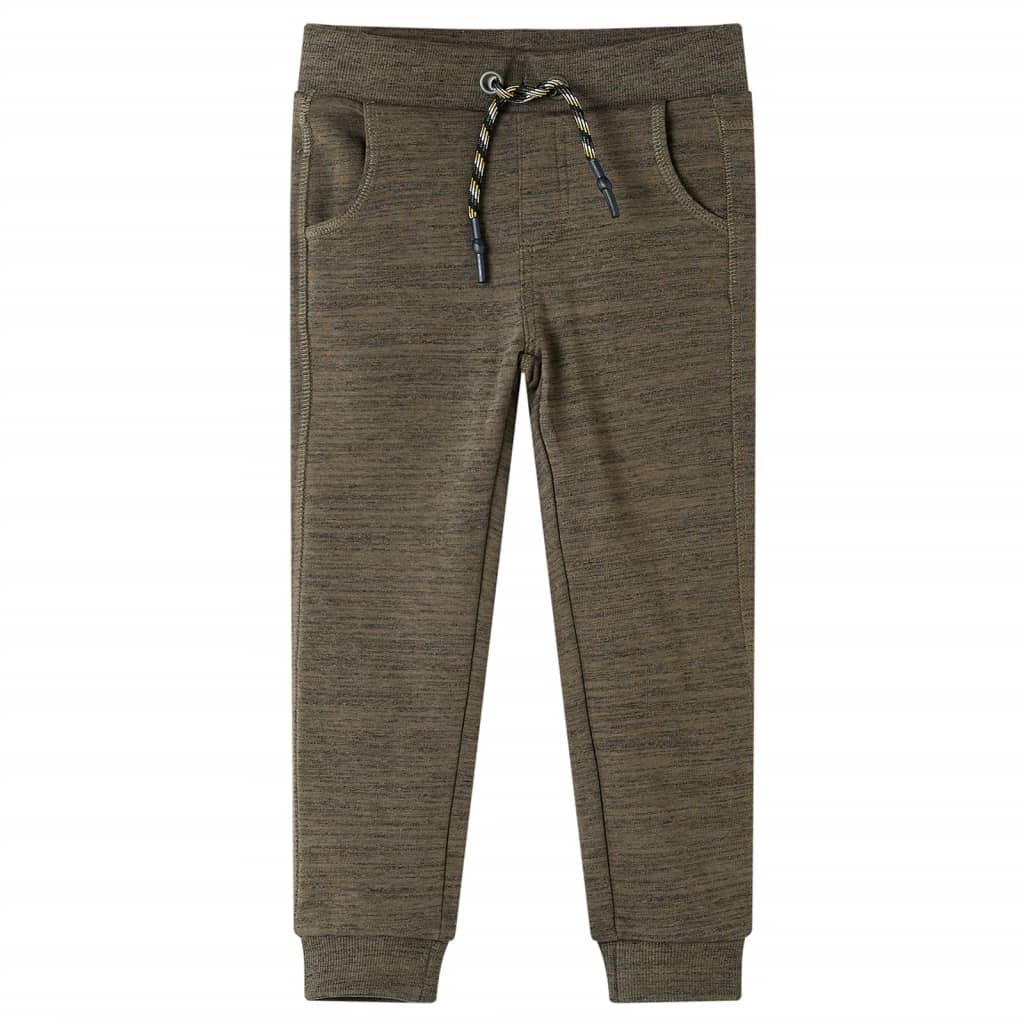 Vidaxl pantalon de jogging pour enfants 116 kaki foncé mixte
