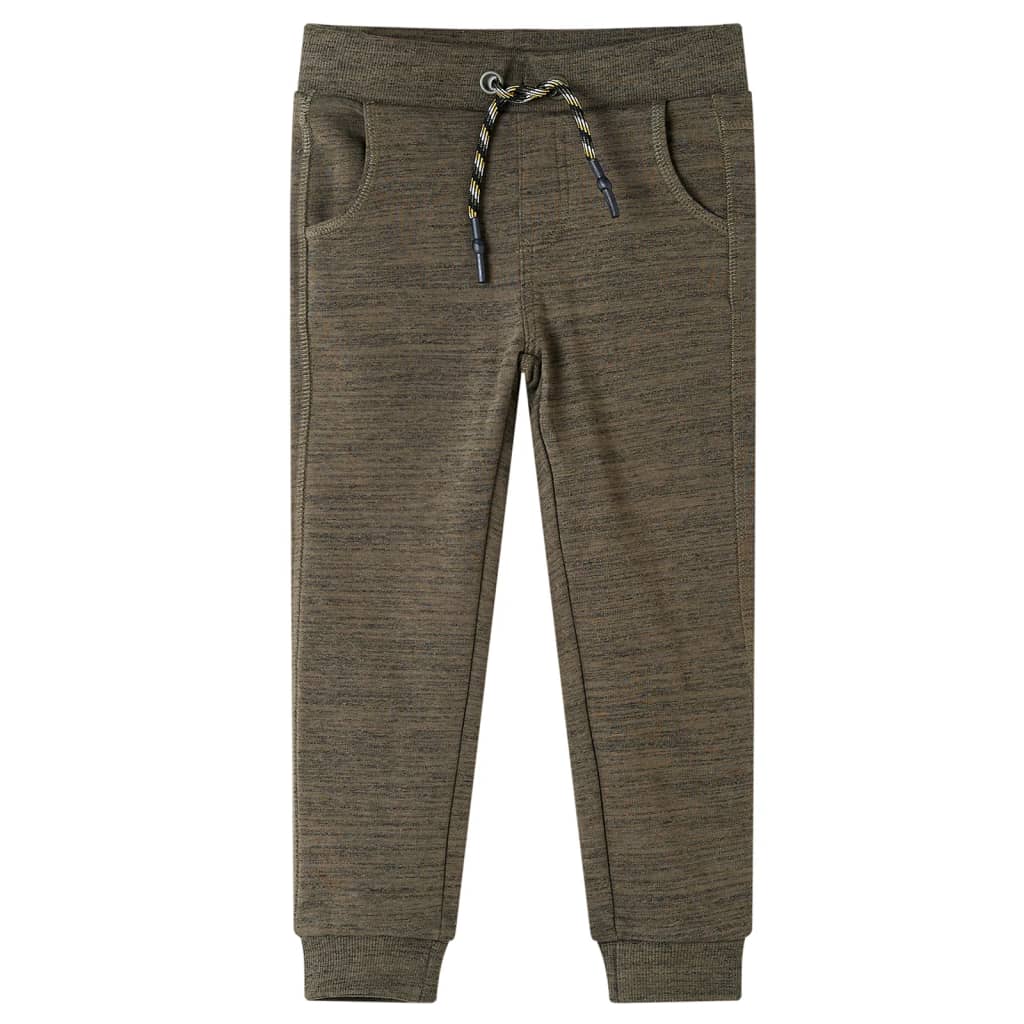 Vidaxl pantalon de jogging pour enfants 128 kaki foncé mixte
